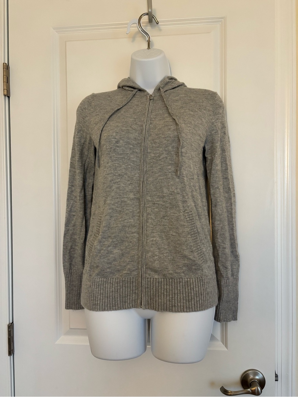 GAP Light Gray Zip-Up Hooded Cardigan